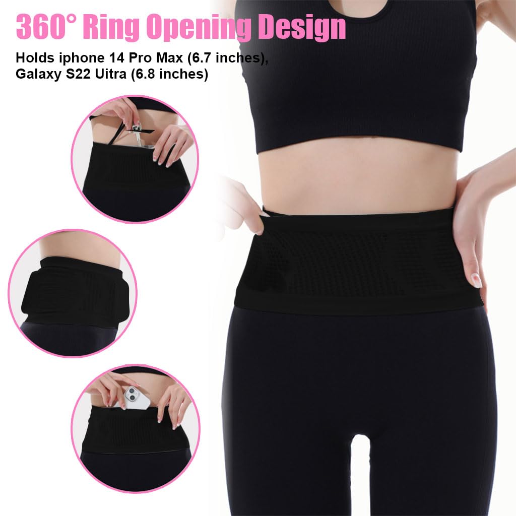 PALAY Slim Running Belt Bag with Hook Elastic Open Waist Bag for Keep Phone, Keys, Earbuds, Waist Bag with Large Capacity Running Waist Pack for Workouts, Exercise, Cycling, Travel PALAY Slim Running Belt Bag with Hook Elastic Open Waist Bag for Keep Phone, Keys, Earbuds, Waist Bag with Large Capacity Running Waist Pack for Workouts, Exercise, Cycling, Travel